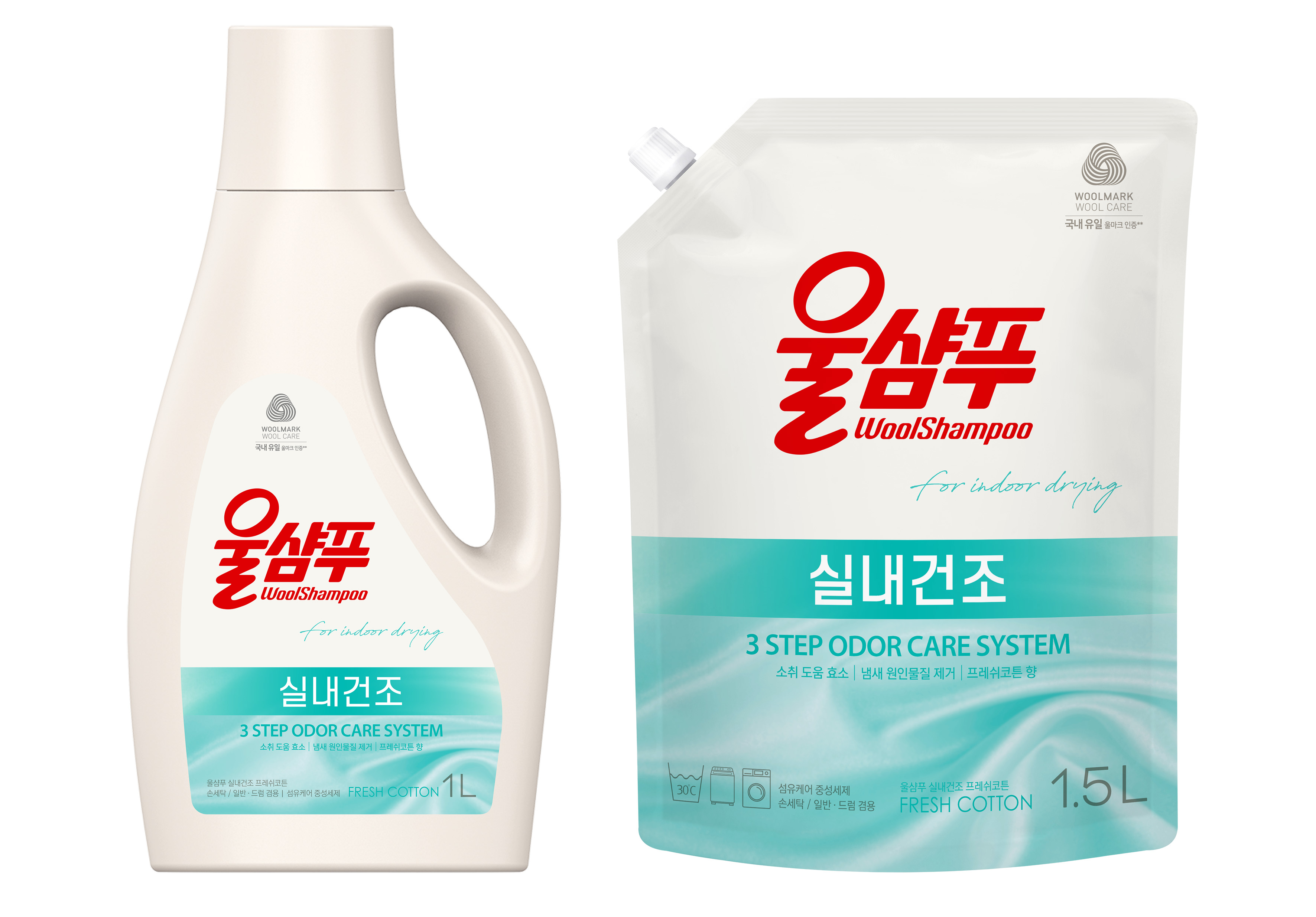 울샴푸 실내건조 프레쉬코튼향 세탁세제 본품, 1L, 1개
